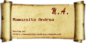 Mamuzsits Andrea névjegykártya