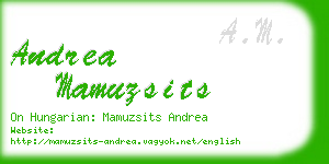 andrea mamuzsits business card